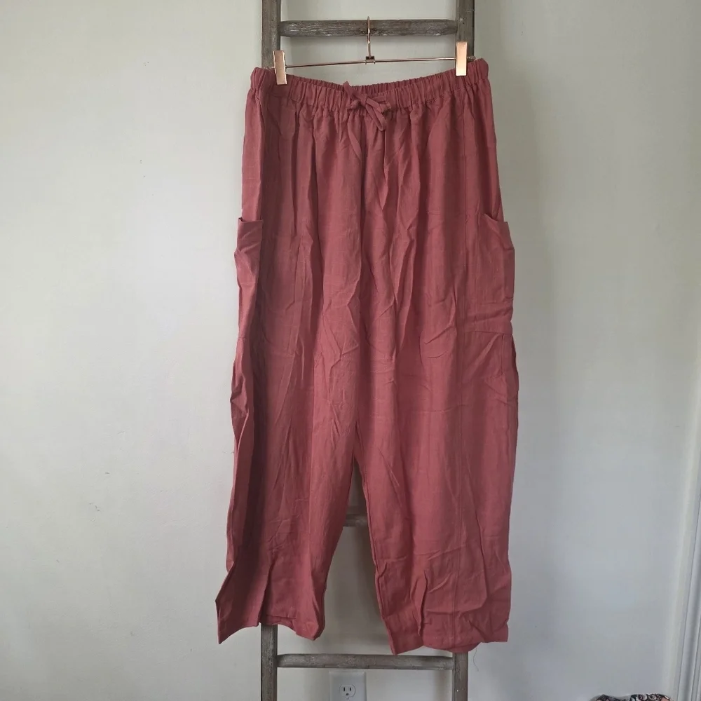 ⭐️40% Off⭐️ Tarse Linen Blend Wide Leg Palazzo Harem Pants - Picture 10 of 14